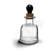 An empty wine bottle isolated on a transparent background.