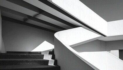 Fototapeta premium Modernist architectural geometric photo with extreme minimalist composition in black and white