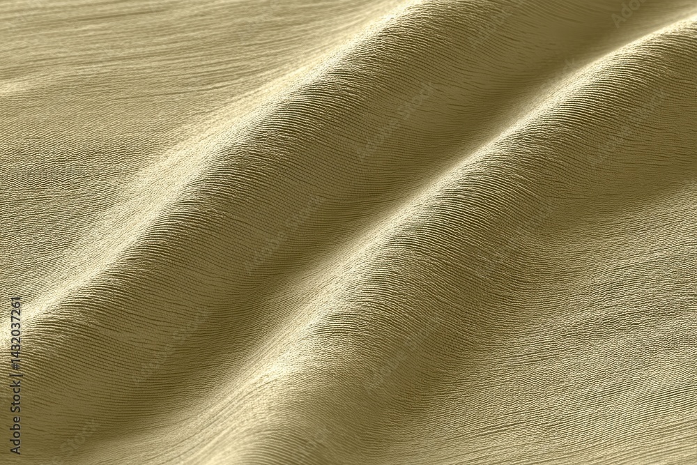 Poster a textured light gold fabric with flowing lines and subtle lighting effects, creating a rich and lux