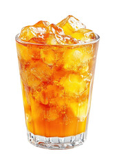 Refreshing ice tea drink in glass summer vibes clear isolated on transparent background