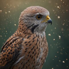 Fototapeta premium A magical kestrel with feathers that shimmer like stardust.