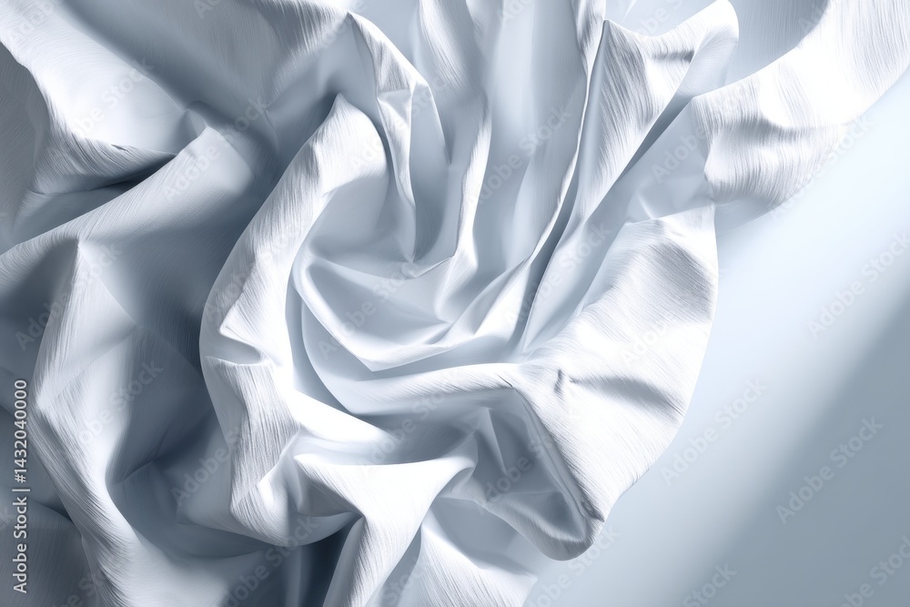 Aufkleber a close-up shot capturing the intricate folds and delicate textures of a flowing white fabric, creat