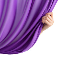 Elegant fabric draping demonstration textile minimalist isolated on transparent background