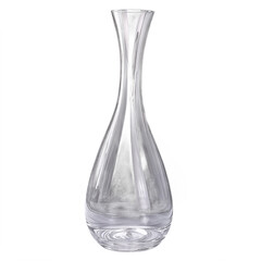 An empty glass vase isolated on a transparent background.