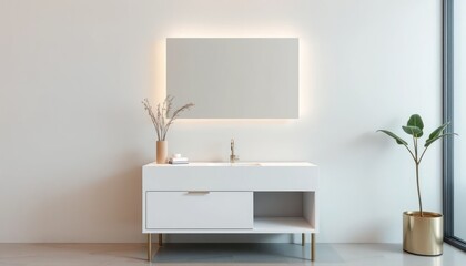 Modern minimalist bathroom vanity
