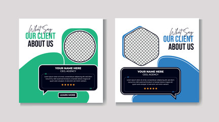 Client testimonial vector design template