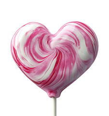 Delicious heart-shaped lollipop candy shop food sweetness isolated on transparent background