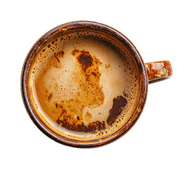 Enjoying a warm beverage cozy coffee shop top view of mug in relaxing setting isolated on transparent background