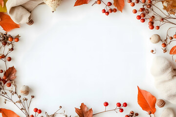 Fall Foliage and Berries Arranged in Elegant Corner Design