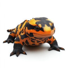 Obraz premium A vibrant, patterned amphibian in a studio setting.