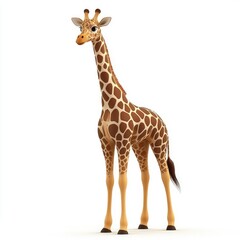 Naklejka premium Cartoon giraffe illustration against a white backdrop.