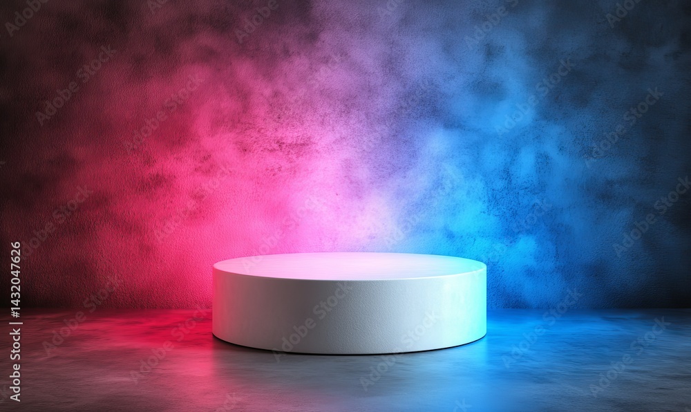 Aufkleber a circular stage set against a minimalist white abstract background is the focal point of a 3d illus