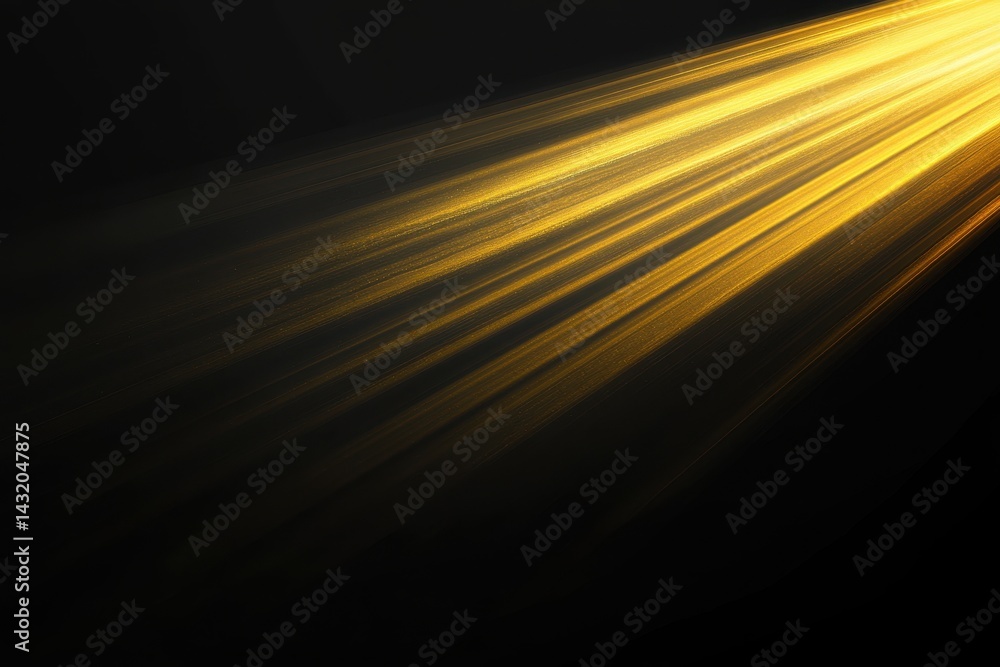 Poster golden light rays radiating from a point source