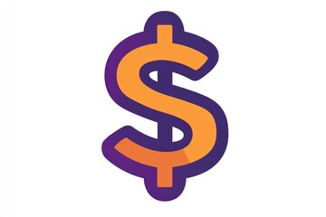 Obraz premium Stylized Dollar Sign Icon in Vibrant Colors for Finance Business and Economy Concepts