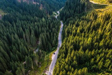 Mountain Pass in the Alps - Aerial View
