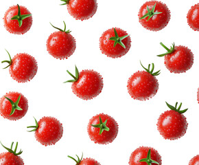 Fresh red tomatoes clustered on food nature isolated on transparent background