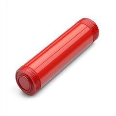 Red threaded pipe fitting for plumbing applications.