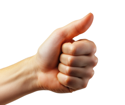 Positive gesture hand sign digital concept isolated on transparent background