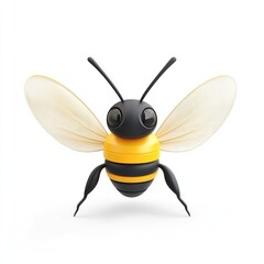 Cartoon bee character with yellow and black stripes.