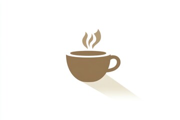Obraz premium Steaming Coffee Cup Icon Minimalist Design for Culinary and Beverage Concepts