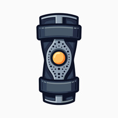 hightech gadget with orange button  futuristic electronic device illustration