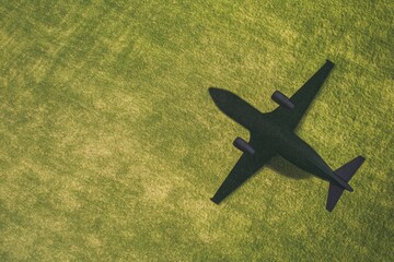 Airplane on grassy field (2)