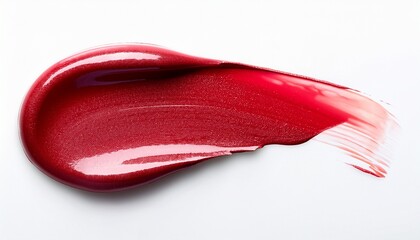 isolated liquid lipstick smudge smear on white background
