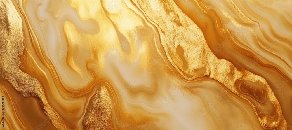 Poster luxurious abstract golden texture background with artistic paint strokes on canvas. ideal for wallpa