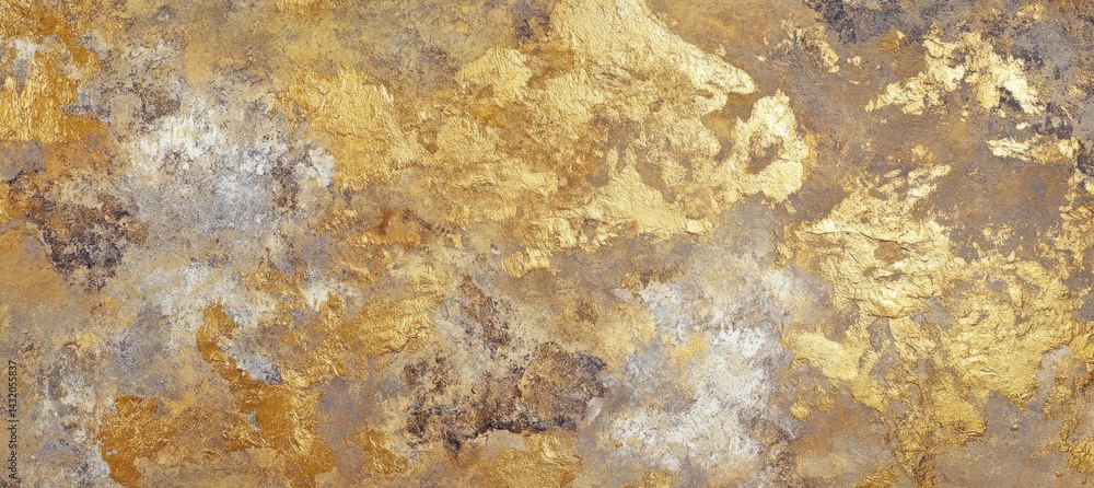 Poster Rough golden background with a textured gold leaf effect. Ideal for decorative, luxury, and artistic design concepts in high-resolution and detailed quality...