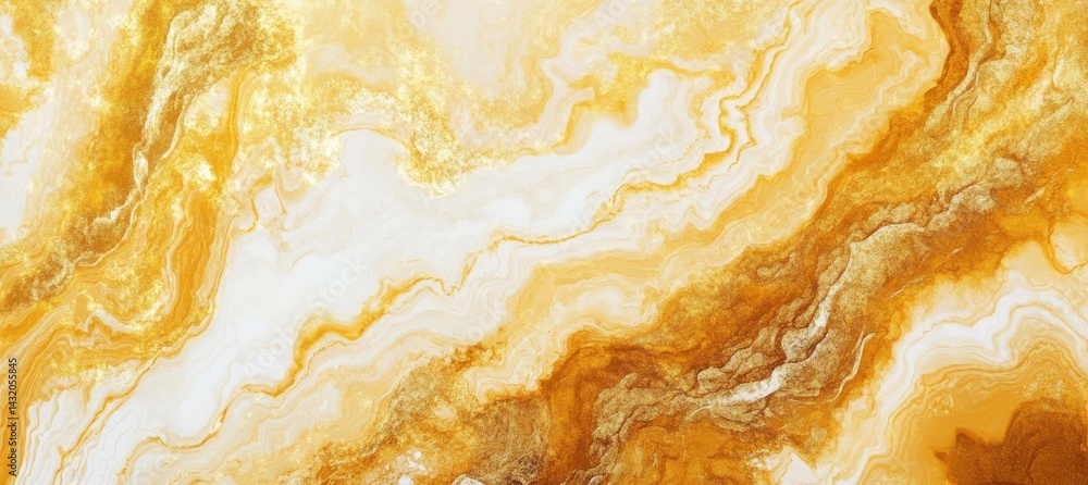Poster abstract golden texture background with rich paint strokes on canvas, luxurious wallpaper design for