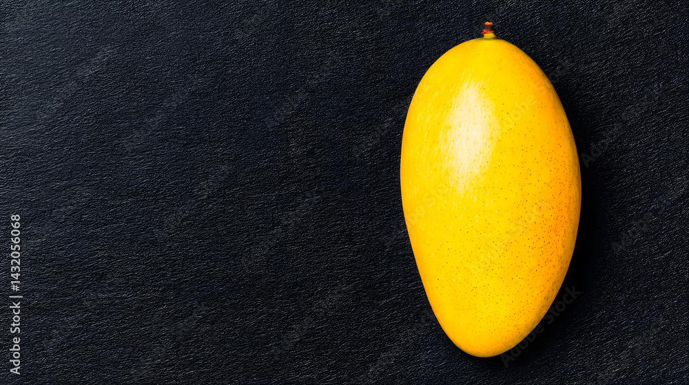 Poster fresh mango on dark slate background for culinary use and design