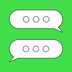 Chat Message Line Icon Set. Speech Bubble, Dialogue, chatting box, message box Talk chat thin conversation dialog symbols. Thinking sign symbol. Communication, Discussion and Text Box frame.