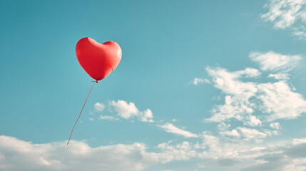 Heart-Shaped Balloon Floating in the Sky
