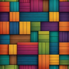 Vibrant Square Tile Abstract with Rainbow Gradient Design