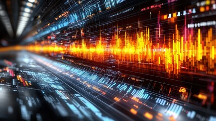 Abstract Digital Data Stream Visualization