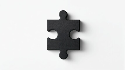 Fototapeta premium High resulation image of black puzzle piece on a white surface.