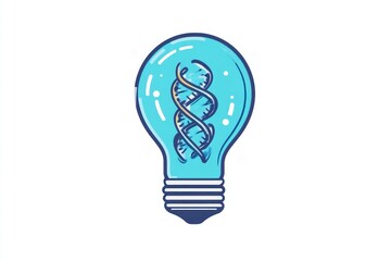 Innovative DNA Light Bulb Concept Illustration for Science and Technology Themes