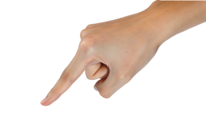 Close-Up Hand Gesture – Pointing Finger Isolated on png