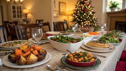 Vegan Holiday Feast &ndash; Copy Space for Seasonal Campaigns