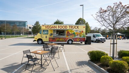 Vegan Food Truck &ndash; Copy Space for Street Food Promotion