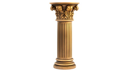 A tall, slender column with a gold finish