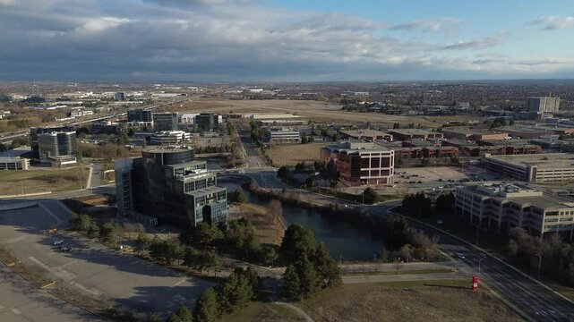 Traffic on the morning commute in Markham Ontario