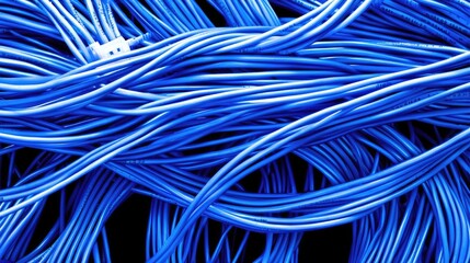 Abstract Blue Cables Network Texture Background