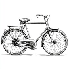 Vintage Black and White Bicycle Illustration