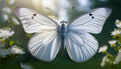 white butterfly illustration