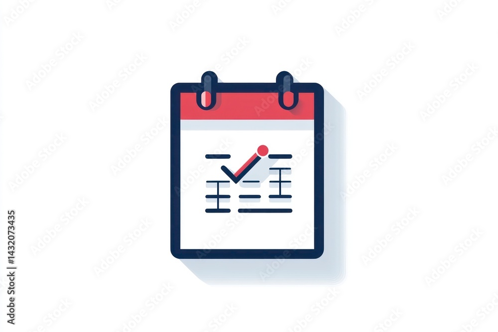 Aufkleber checklist icon with calendar design for planning and organization tasks
