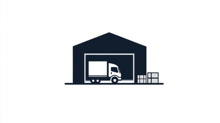 Truck delivering goods to warehouse