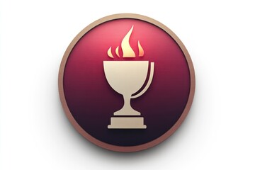 Burning Trophy Icon Award Achievement Competition Winner Success Victory  Flame Gold Cu