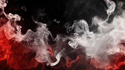 Abstract Red And White Smoke Texture On Black Background