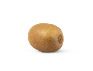 Single kiwi fruit isolated on white background with shadow